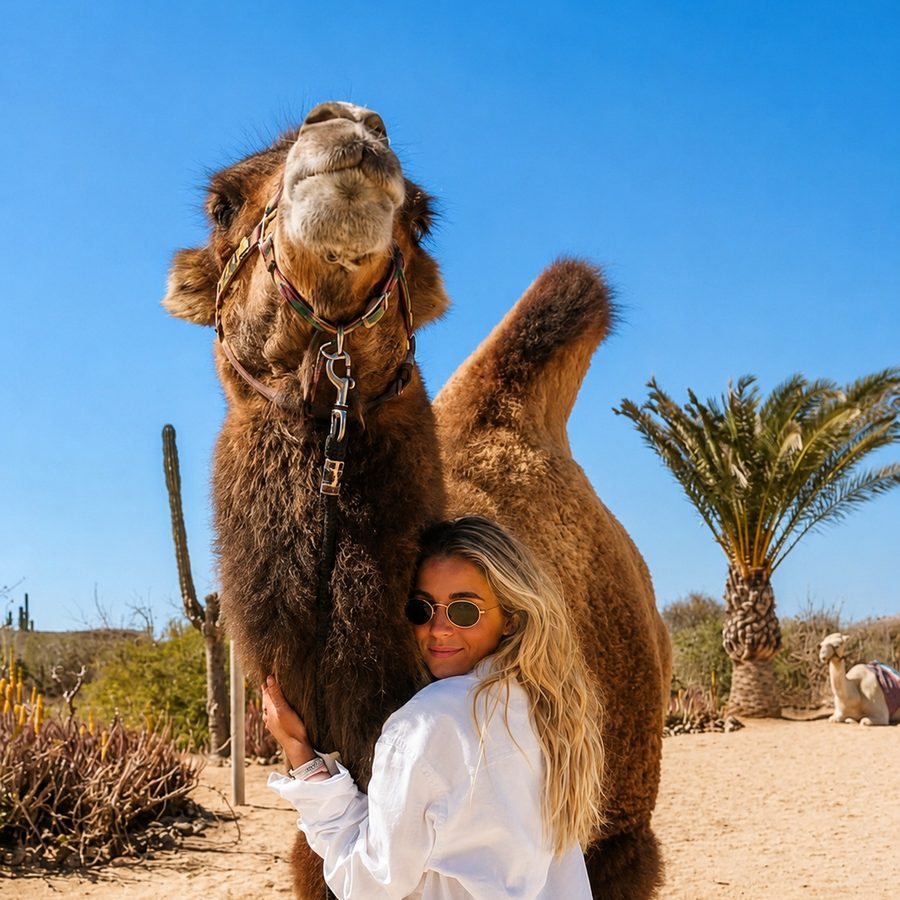 Camel safari in the Baja desert near Cabo San Lucas