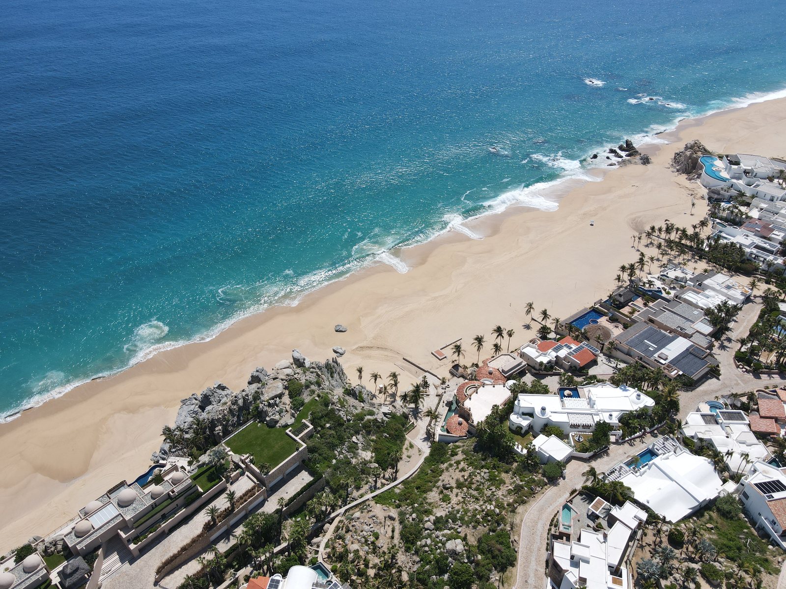 Aerial view of the Pedregal beach in Cabo San Lucas